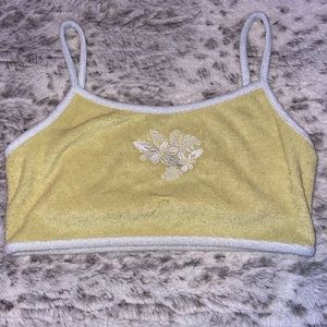 Floral Embroidery Contrast Trim Cami Top